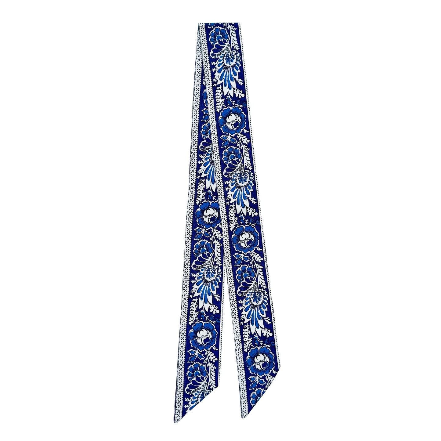 Navy Vintage Block Printed Souleiado Fabric Ribbon