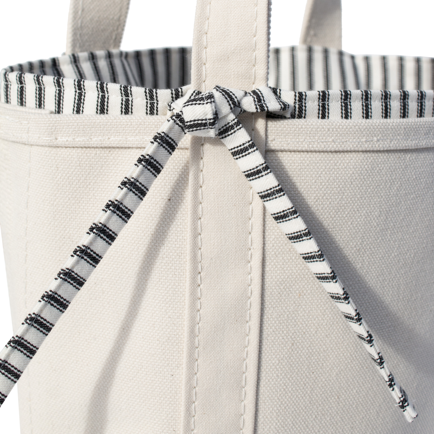 Black Ticking Stripe Small Tie-On Liner - Knot Ties