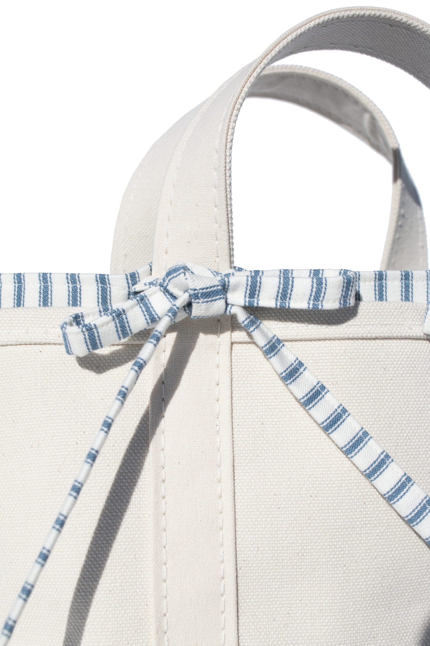 Blue Ticking Stripe Mini Tie-On Liner - Bow Ties