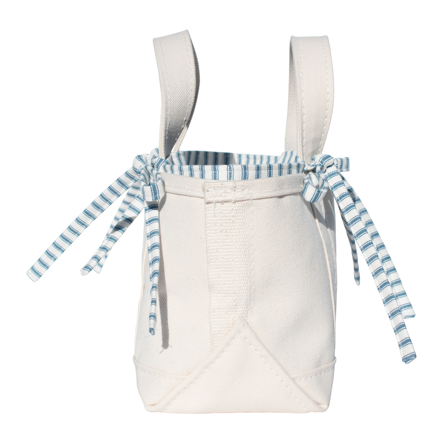Blue Ticking Stripe Mini Tie-On Liner - Bow Ties