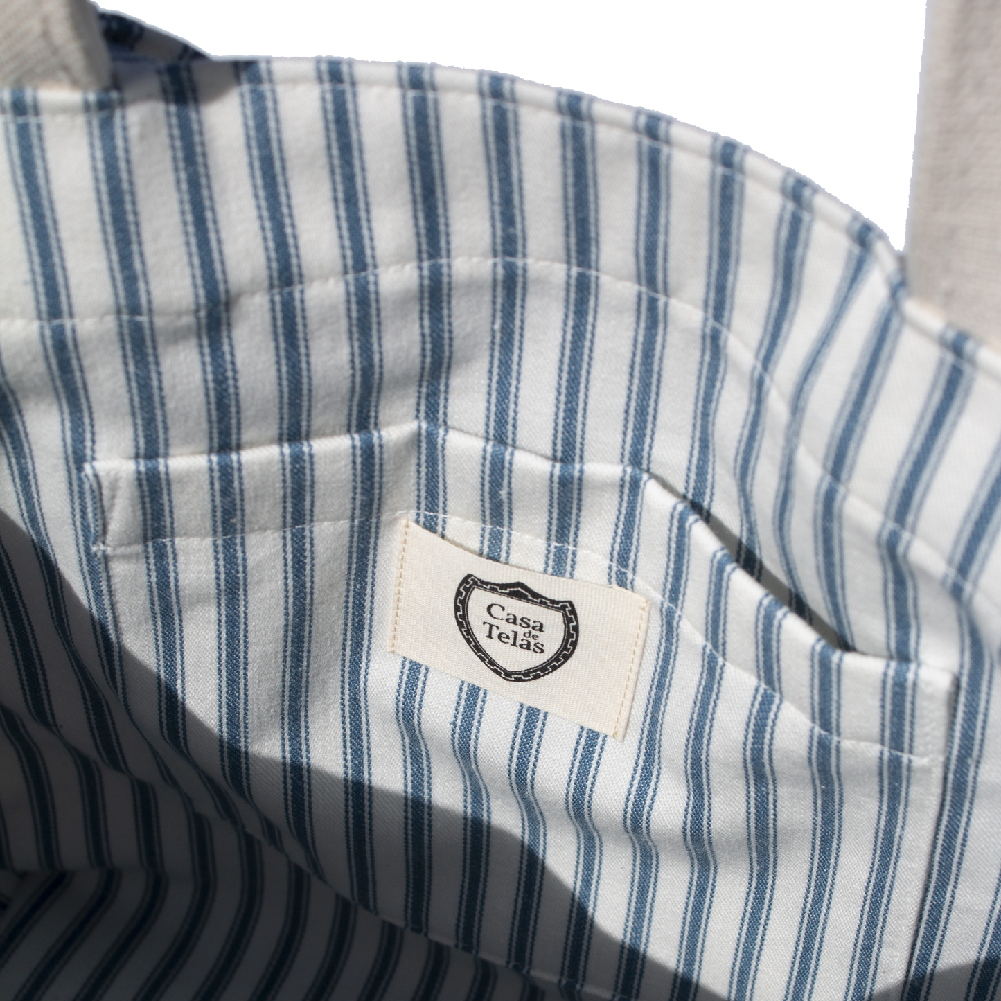 Blue Ticking Stripe Small Tie-On Liner - Knot Ties