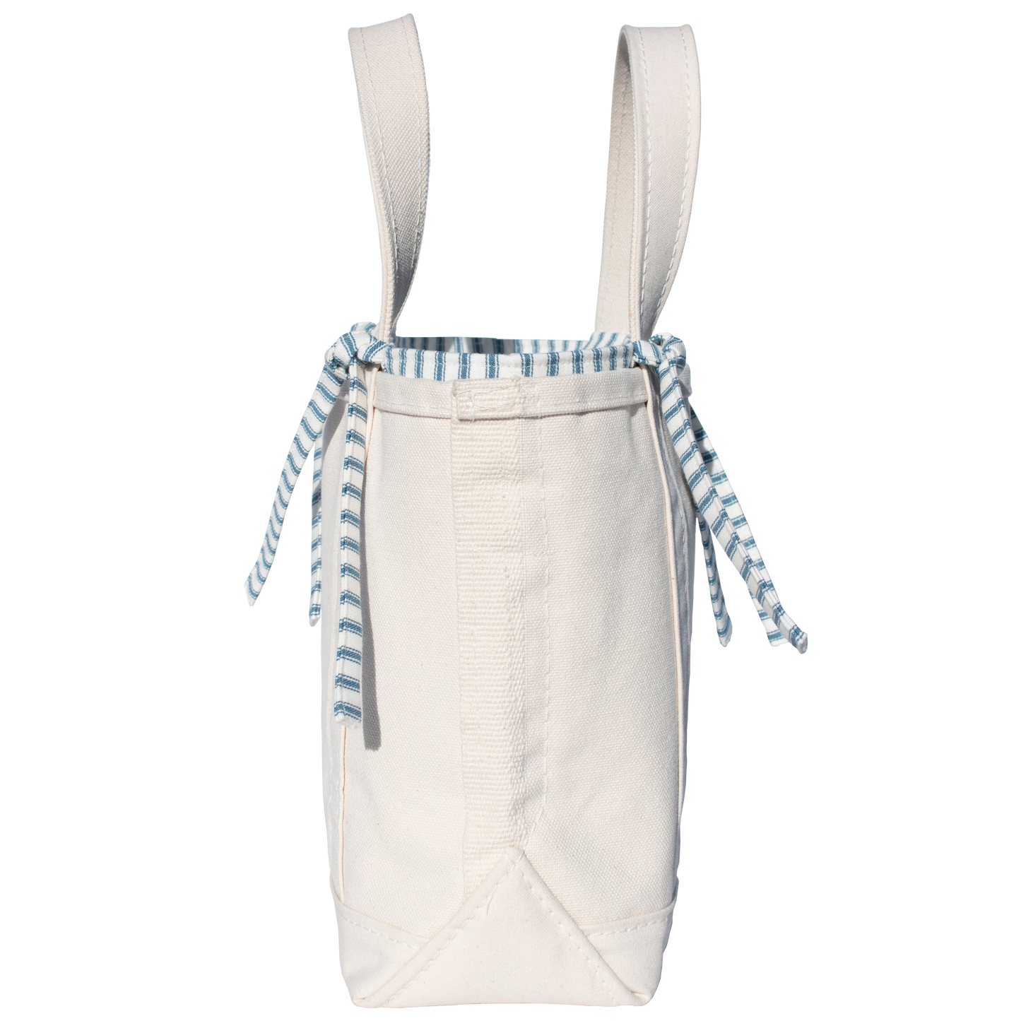 Blue Ticking Stripe Small Tie-On Liner - Knot Ties