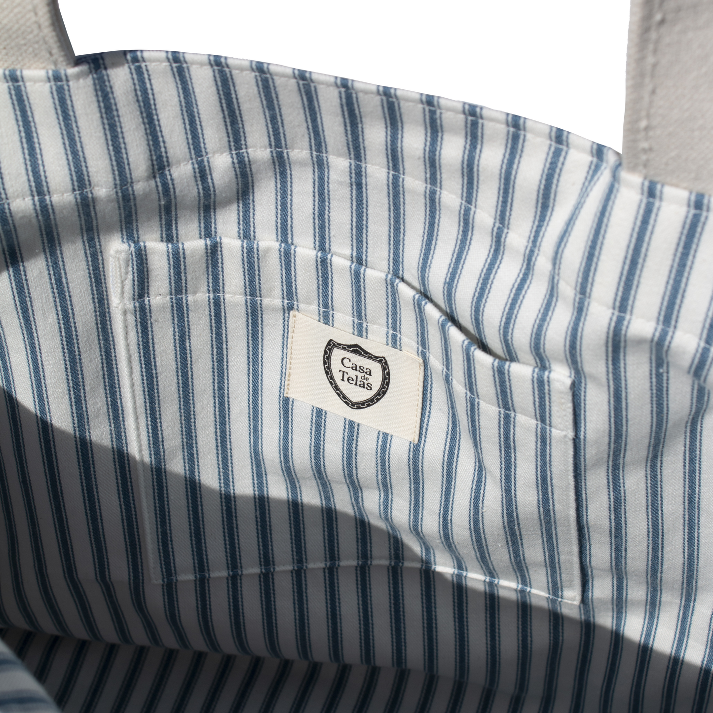 Blue Ticking Stripe Medium Tie-On Liner - Knot Ties