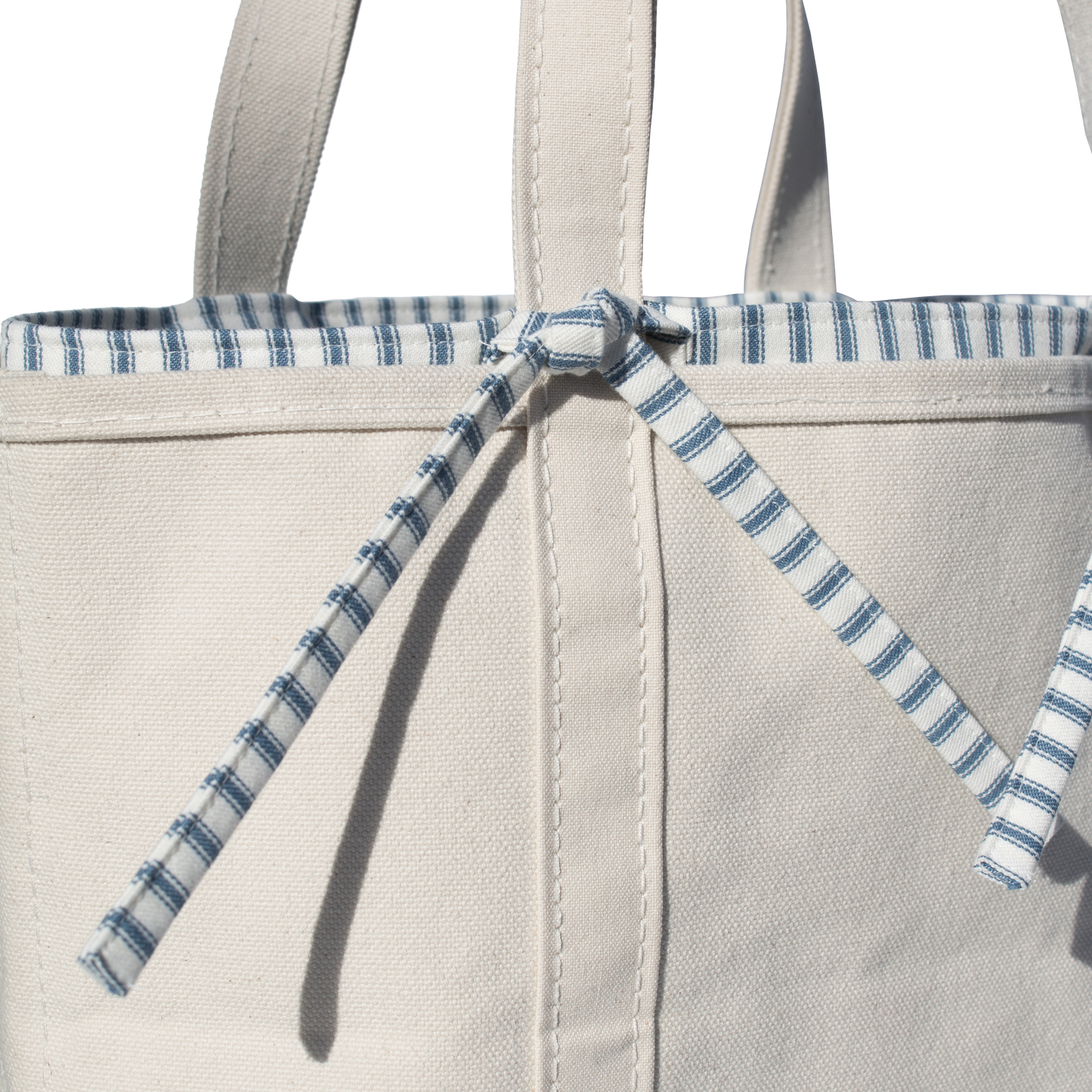 Blue Ticking Stripe Medium Tie-On Liner - Knot Ties