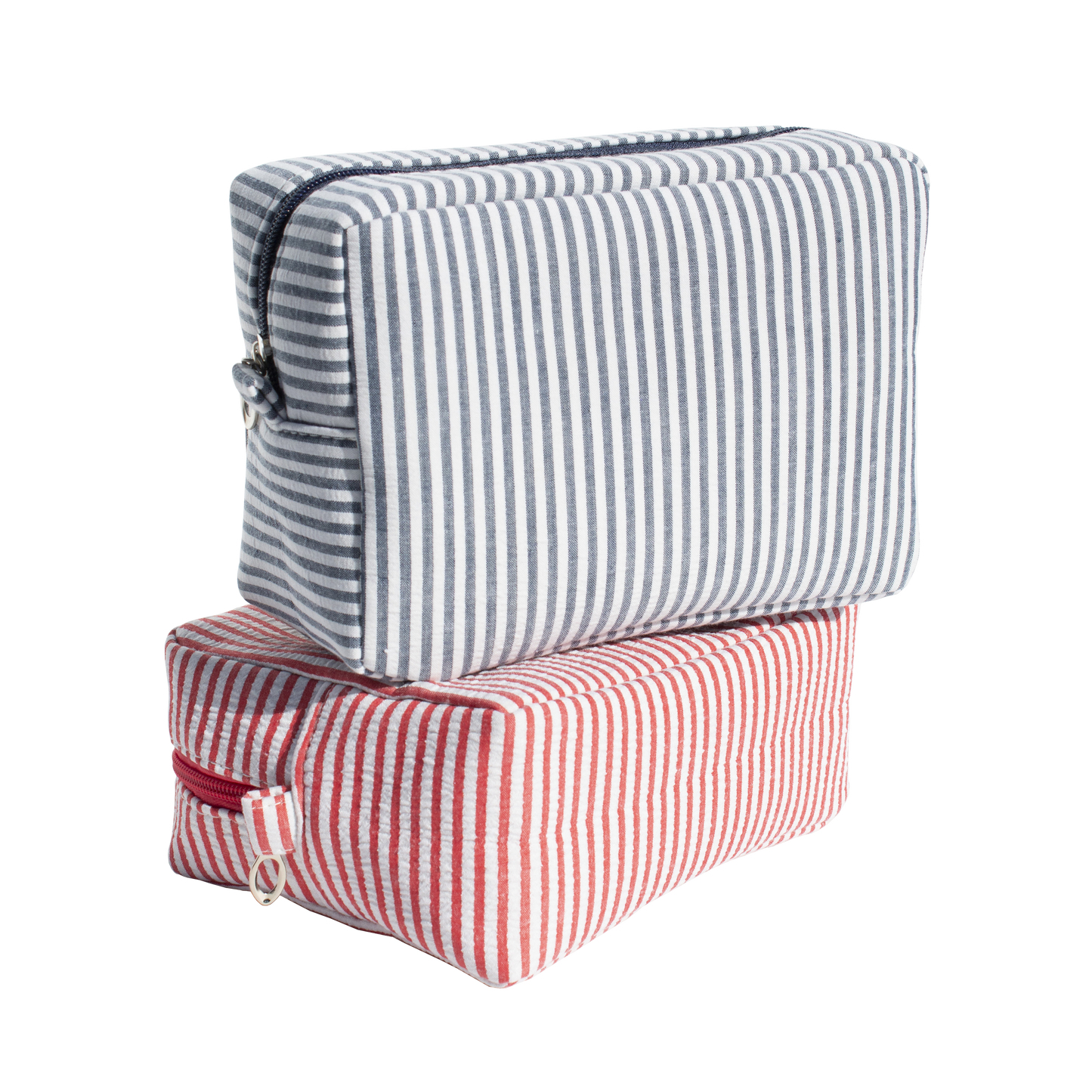 Red Seersucker Monogrammed Toiletry Bag