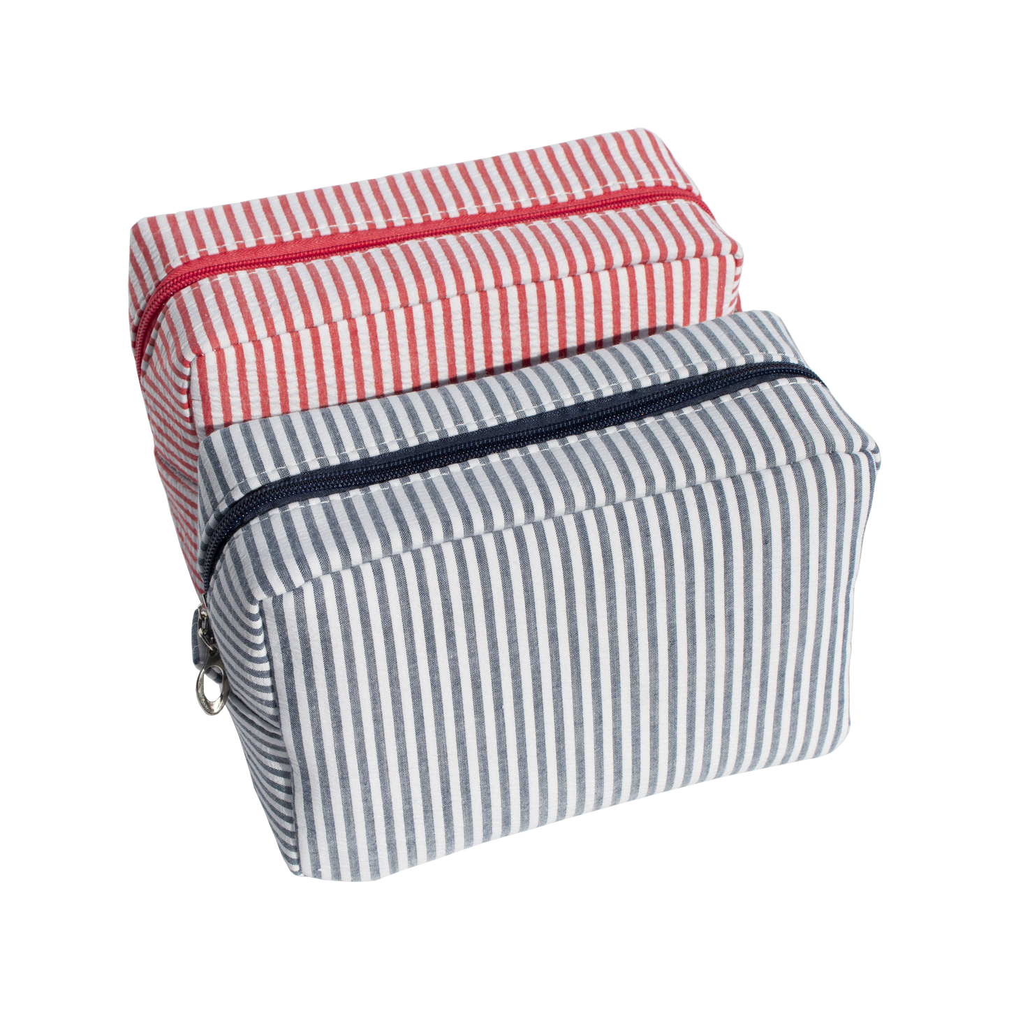 Red Seersucker Monogrammed Toiletry Bag