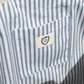Blue Ticking Stripe Large Tie-On Liner - Bow Ties