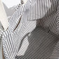 Black Ticking Stripe Large Tie-On Liner - Bow Ties