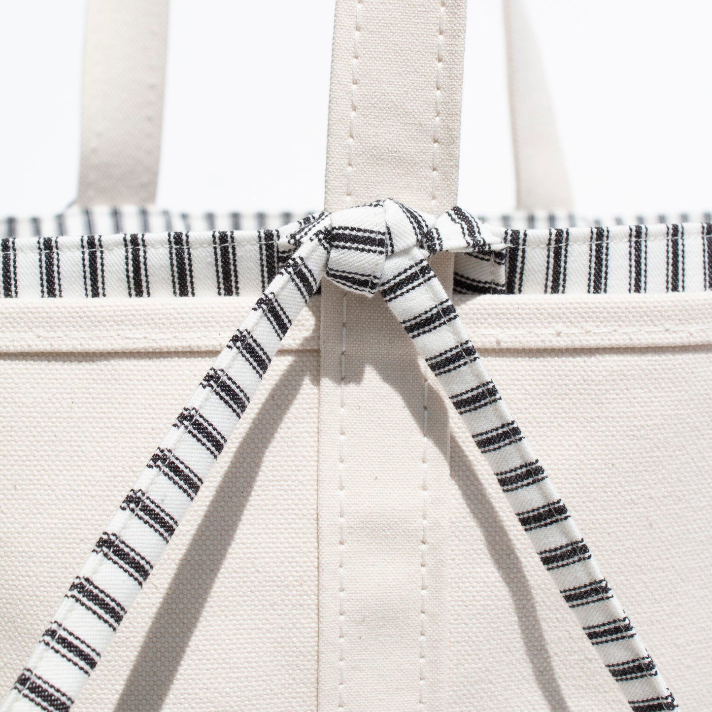 Black Ticking Stripe Large Tie-On Liner - Knot Ties