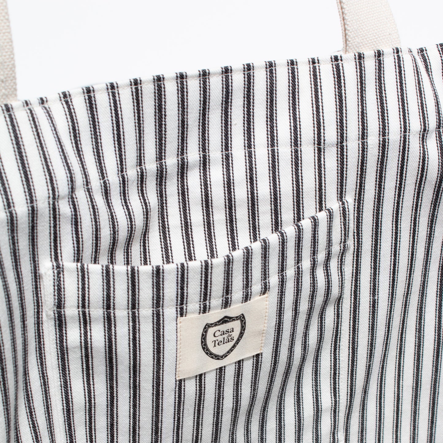Black Ticking Stripe Large Tie-On Liner - Knot Ties